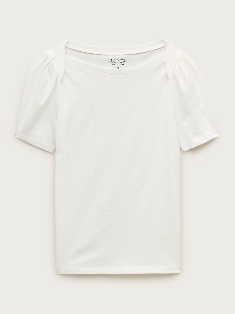 J. Crew White Puff-Shoulder Cotton Tee